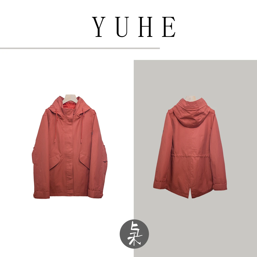 【YU HE】与禾上新春季三色爆款收腰防风衣（YH25JK030102）