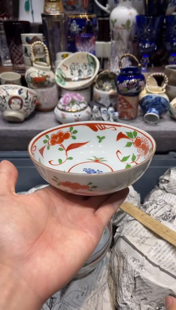 瓷片橘吉赤绘饭碗