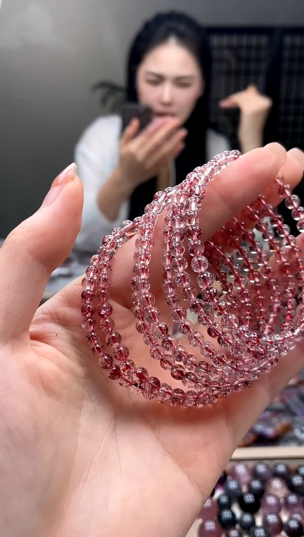 未镶嵌手串水晶超七彼岸花金草莓手串5mm多样性发一