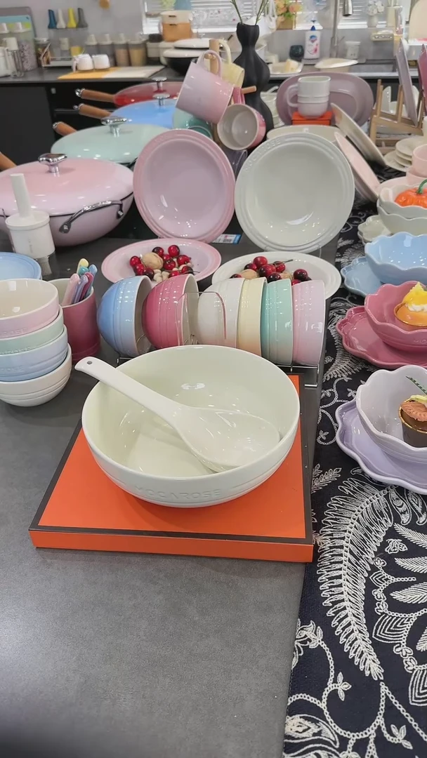 【闪购商品】瓷奶油白-大汤碗汤勺组合装