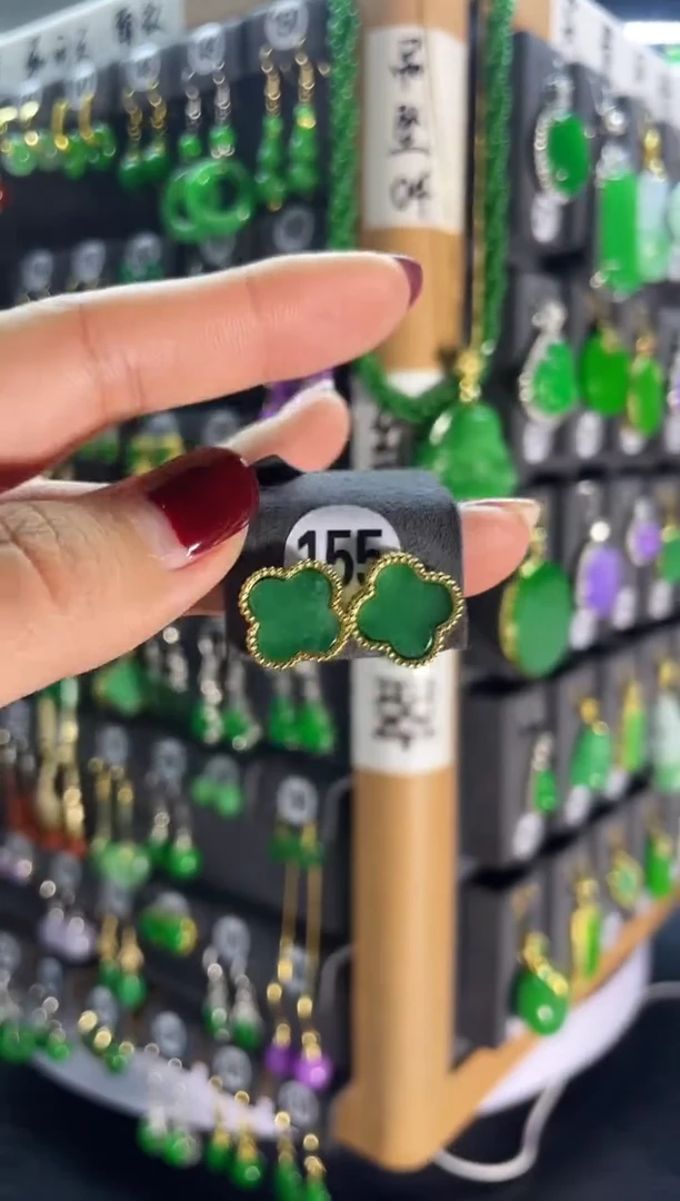 【闪购商品】翡翠耳饰银S925镶嵌155..