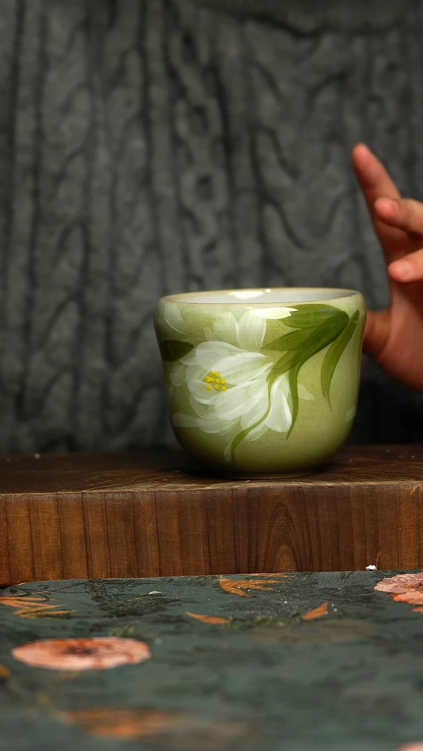 杯釉下彩手工手绘同款陶器