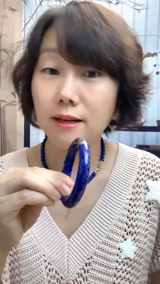 银S925镶嵌青金石手镯青金石手镯窄