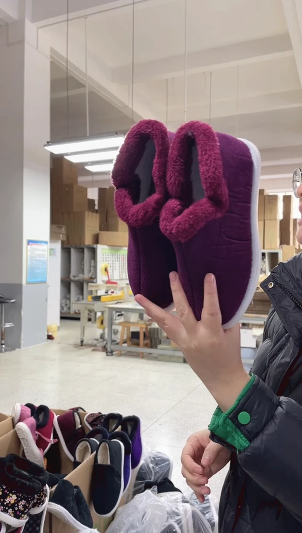 枣红毛圈棉鞋40码