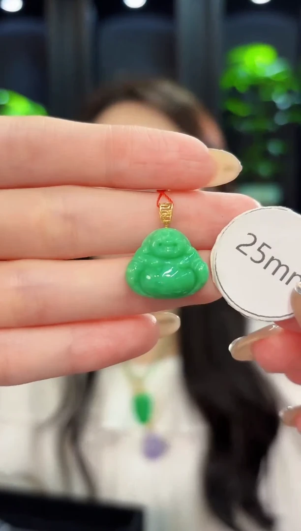 翡翠18K金镶嵌颈饰 缅料A货/支持复检/一件