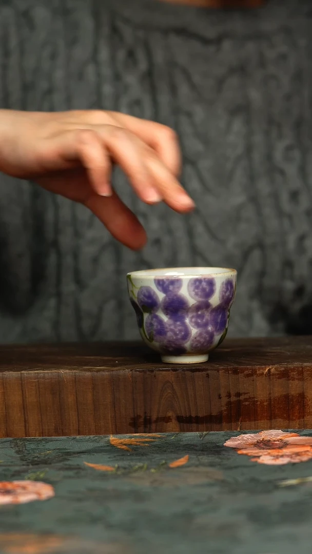 杯釉下彩手工手绘同款陶器