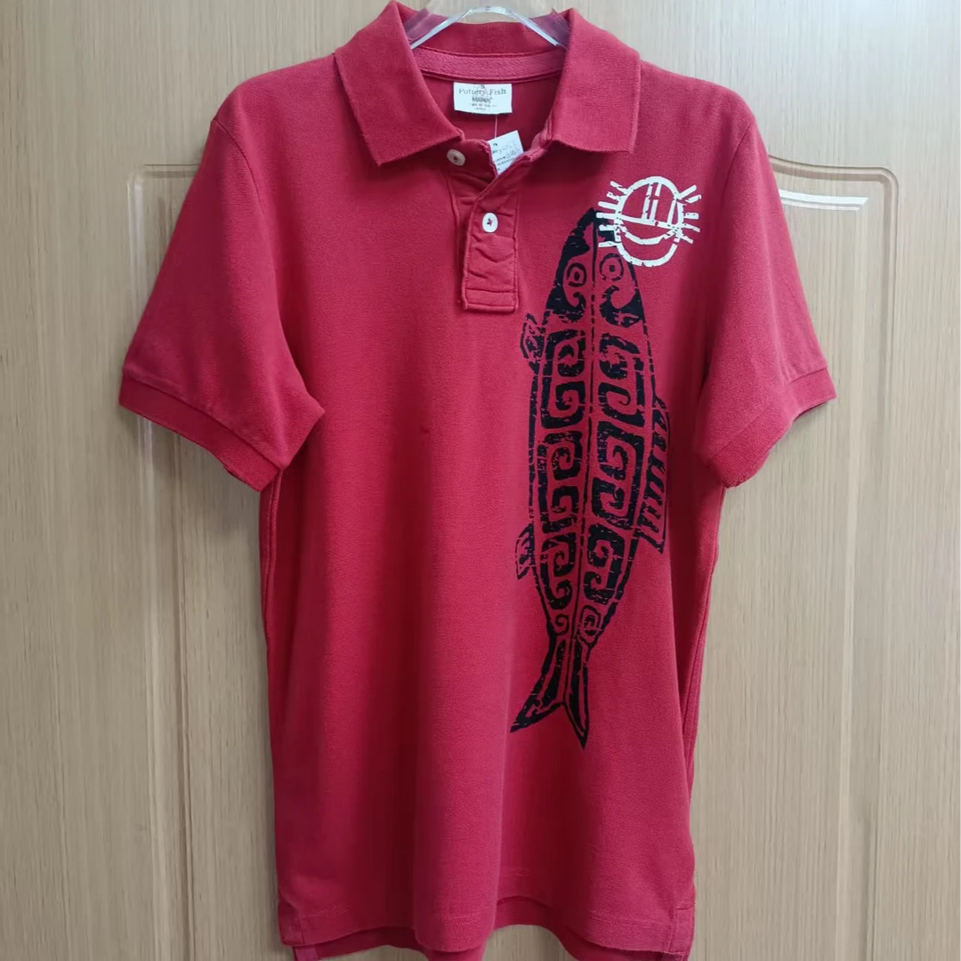 情侣款高端系列水洗珠地有机棉印花短袖POLO衫80235（2B1-6）