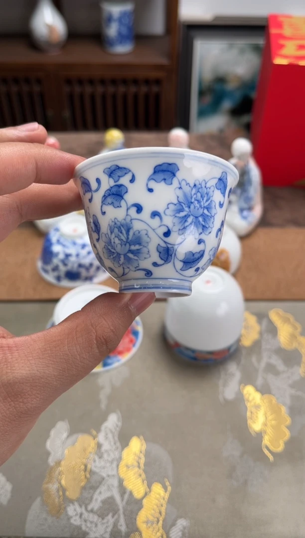 【闪购商品】景德镇文祥窑手工釉下彩陶瓷单杯