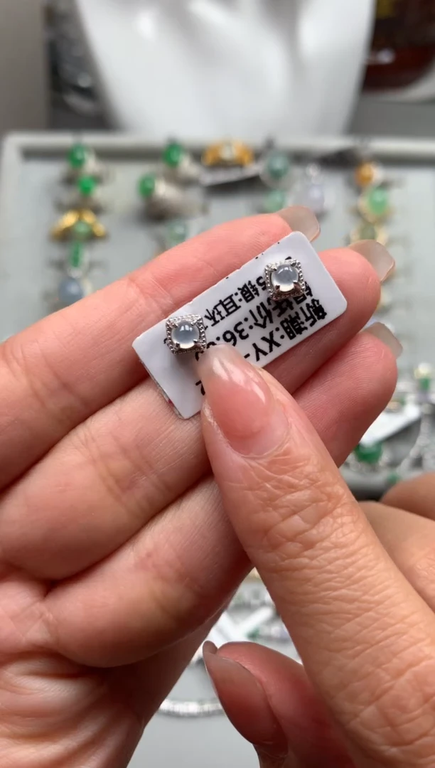 银S925镶嵌戒指翡翠耳饰