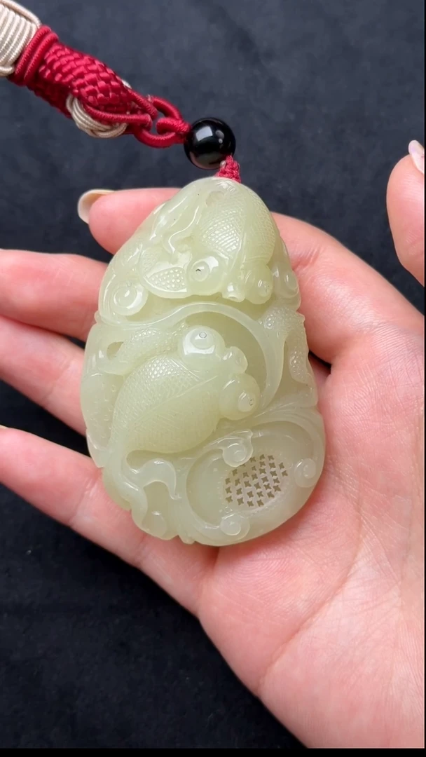 颈饰未镶嵌和田玉031-黄玉金玉满堂-A0334-1205