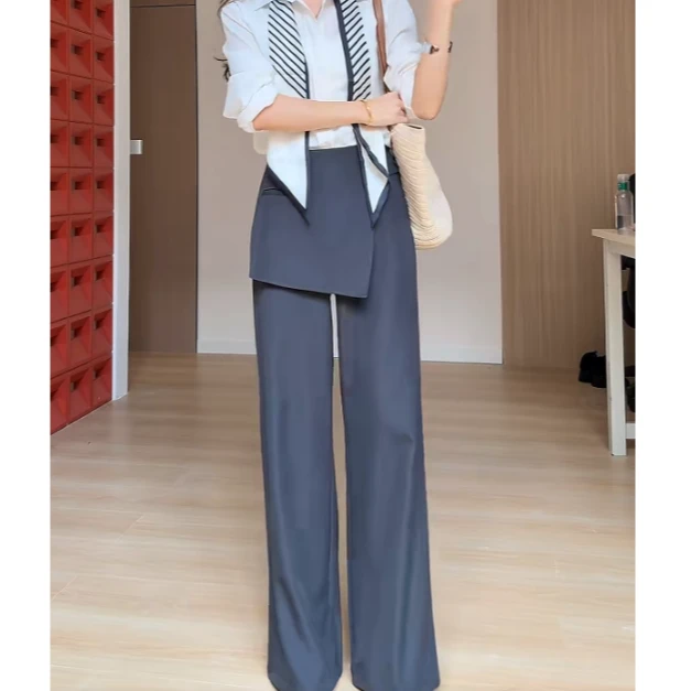 2025年新款时尚装秋季显瘦设计感西装长裤