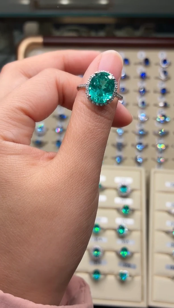 银S925镶嵌戒指碧玺星*?00