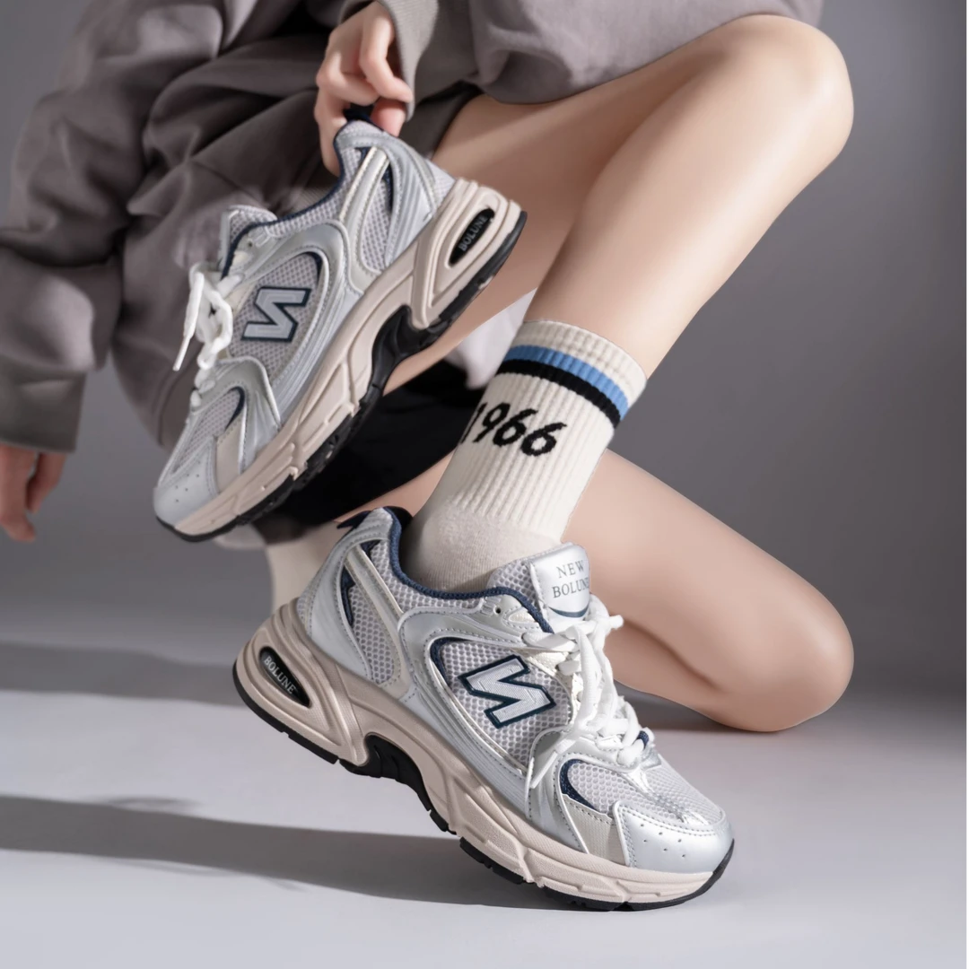 新百伦男鞋春秋款n字透气休闲运动网面ins潮流老爹鞋情侣跑步鞋女