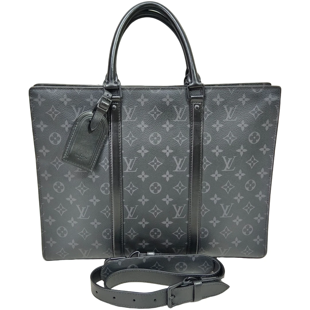 99新 LouisVuitton/路易威登 二奢男包 sac黑老花芯片公文包/0968