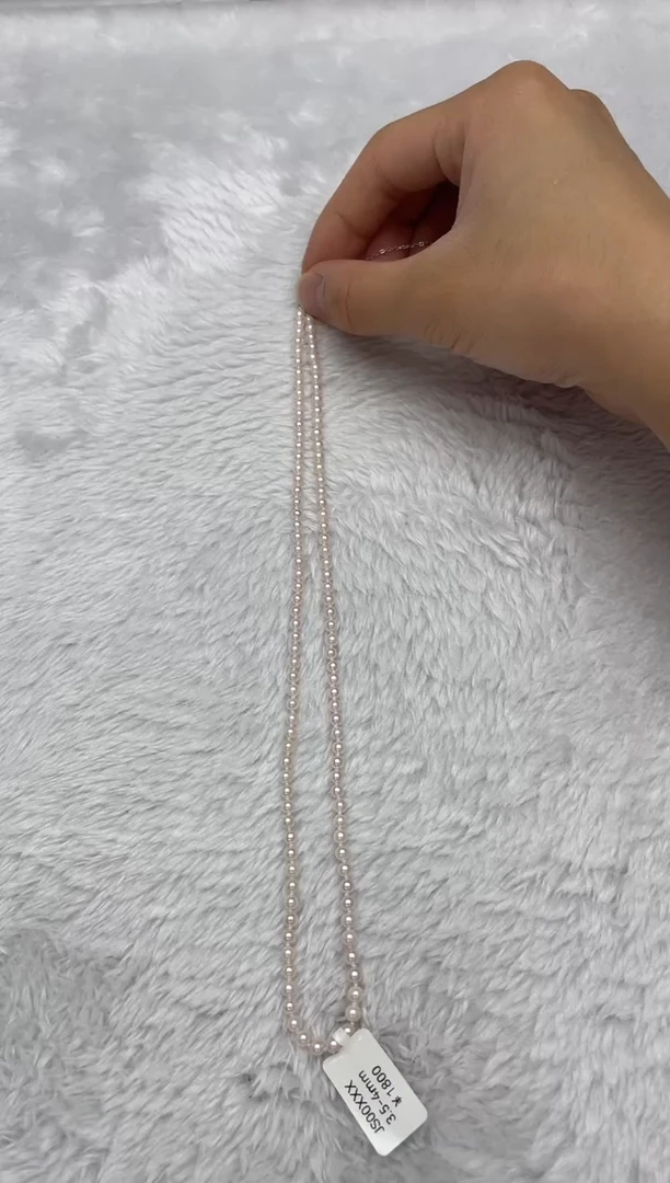 项链银S925镶嵌海水珍珠AK3.5-4mm