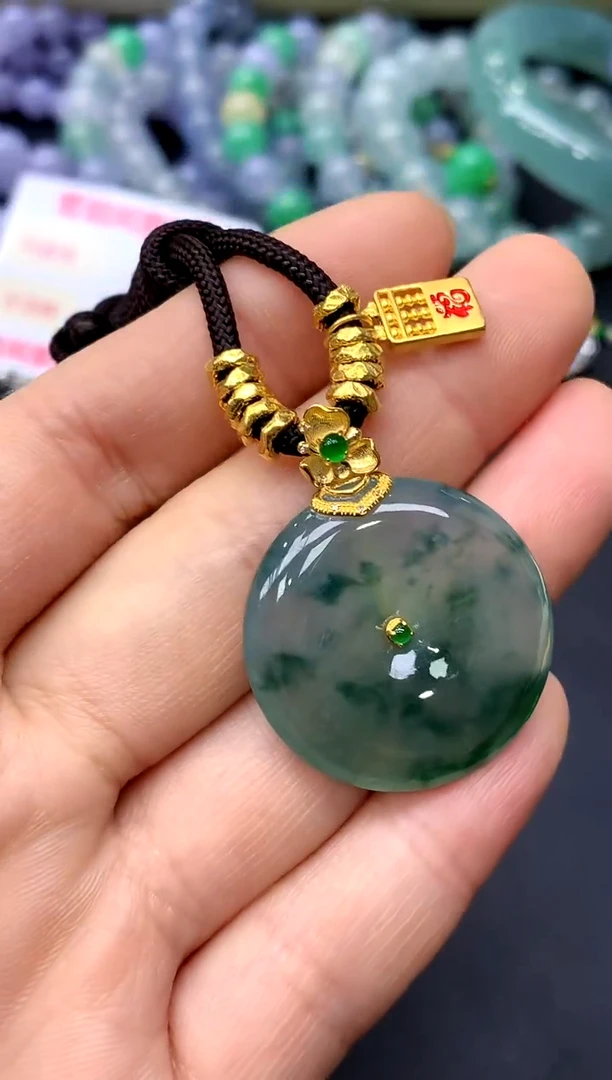 颈饰18K金镶嵌翡翠334-中国好珍宝