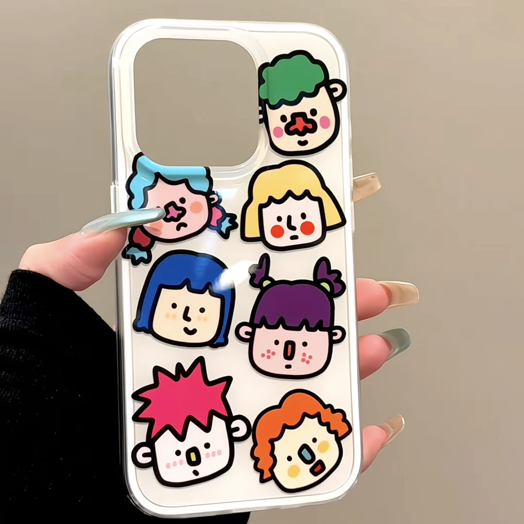 壳望可爱女孩大头贴适用苹果华为vivo小米oppo女款iphone15/16/14