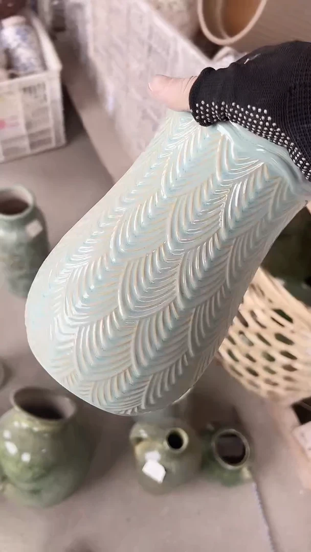 【闪购商品】陶瓷花盆高20.5cm内口10.5cm