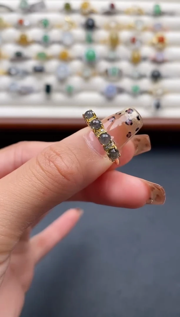 银S925镶嵌戒指翡翠11111111+7