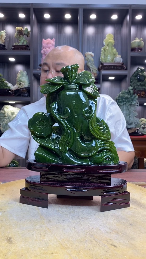 玉石**意 玉岫岩料手工雕刻摆件居家装饰送礼一物一图