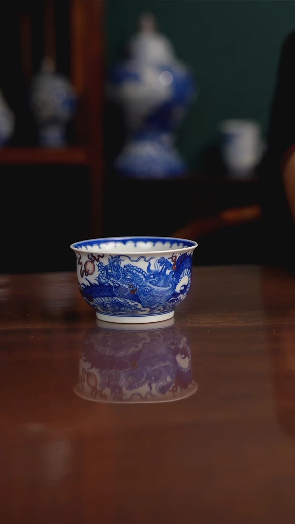 自成堂柴窑青花釉里红