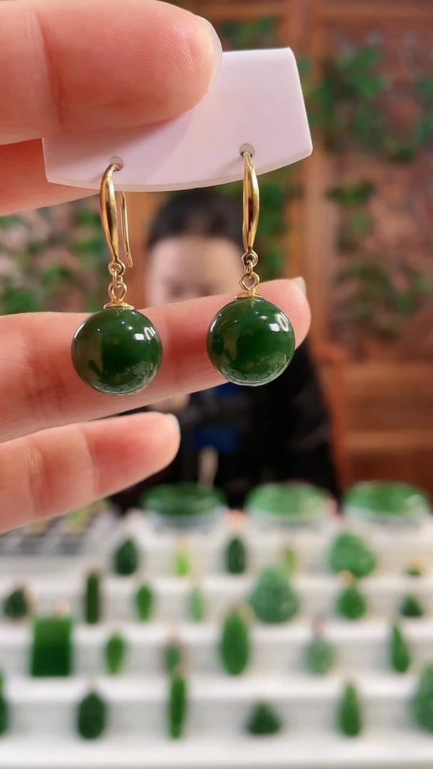 【闪购商品】和田玉耳钩银S925镶嵌大气耳钩