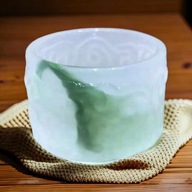 高档琉璃带祥云纹防烫耐热家用喝茶主人杯A7811