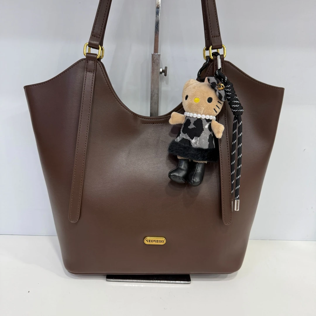 九州袋鼠2025年新款拉链复古风托特包单肩包时尚休闲简约风