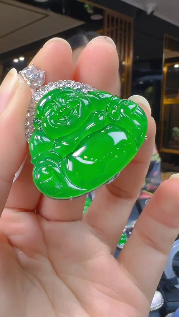 吊坠(赠链)银S925镶嵌翡翠101(多样性发货发其一)