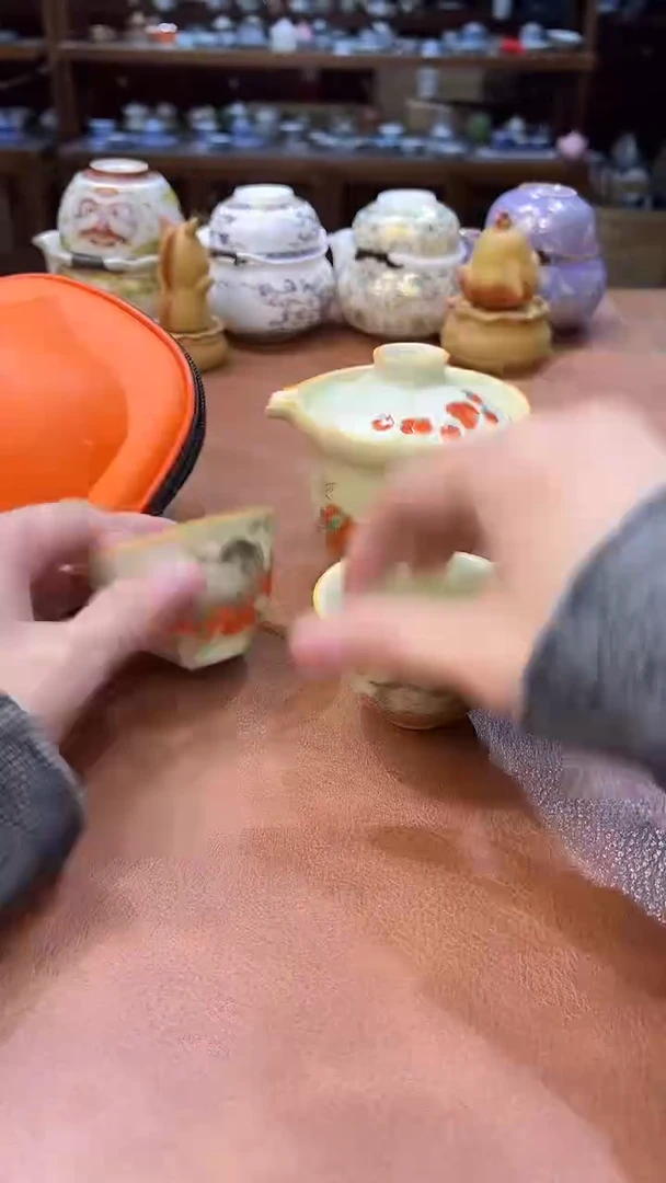 真的很便宜会开片的旅行茶具