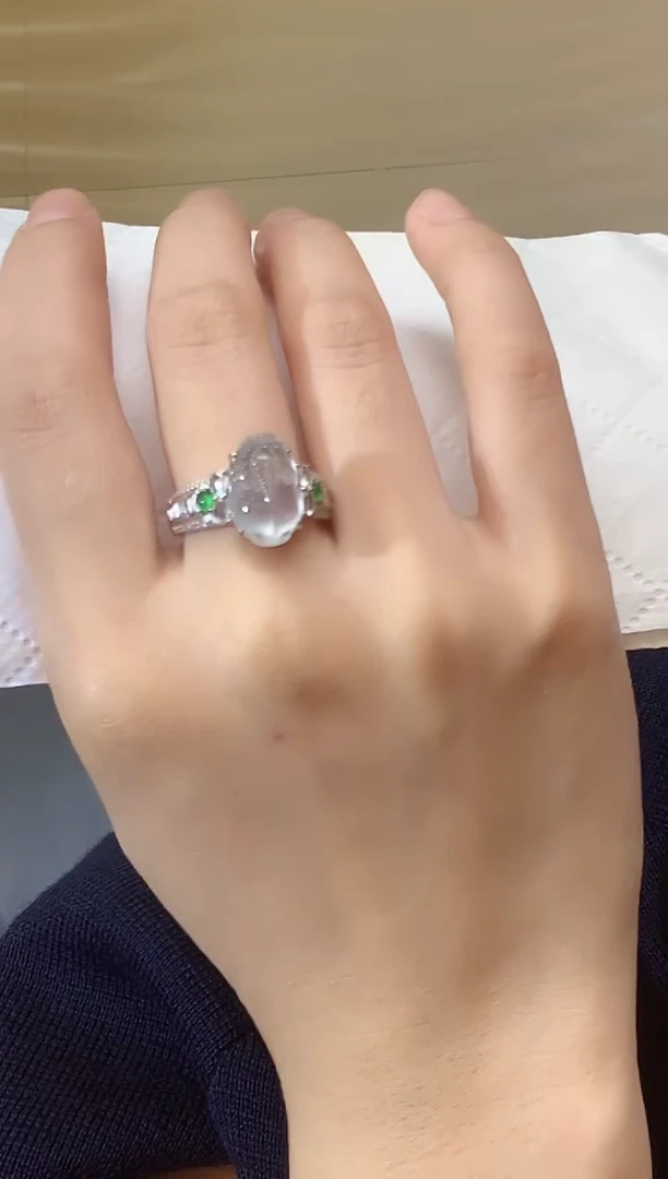 18K金镶嵌戒指翡翠A56