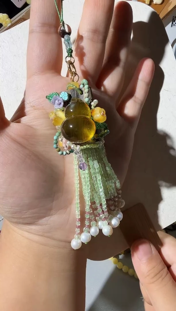 琥珀吊坠(不含链)未镶嵌琥珀葫芦吊坠车挂