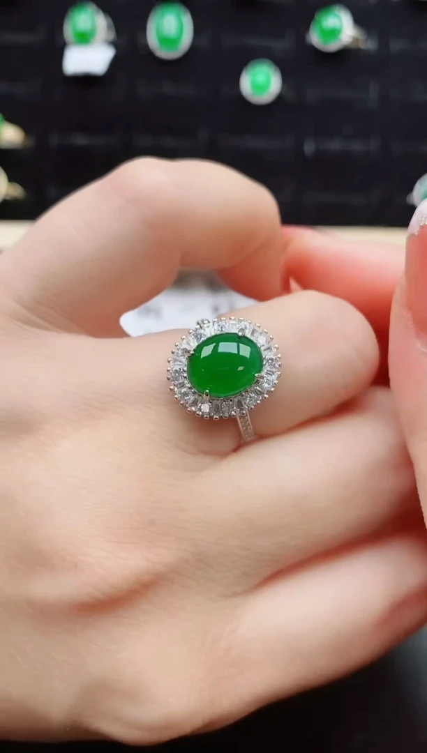 【闪购商品】翡翠戒指银S925镶嵌5365656