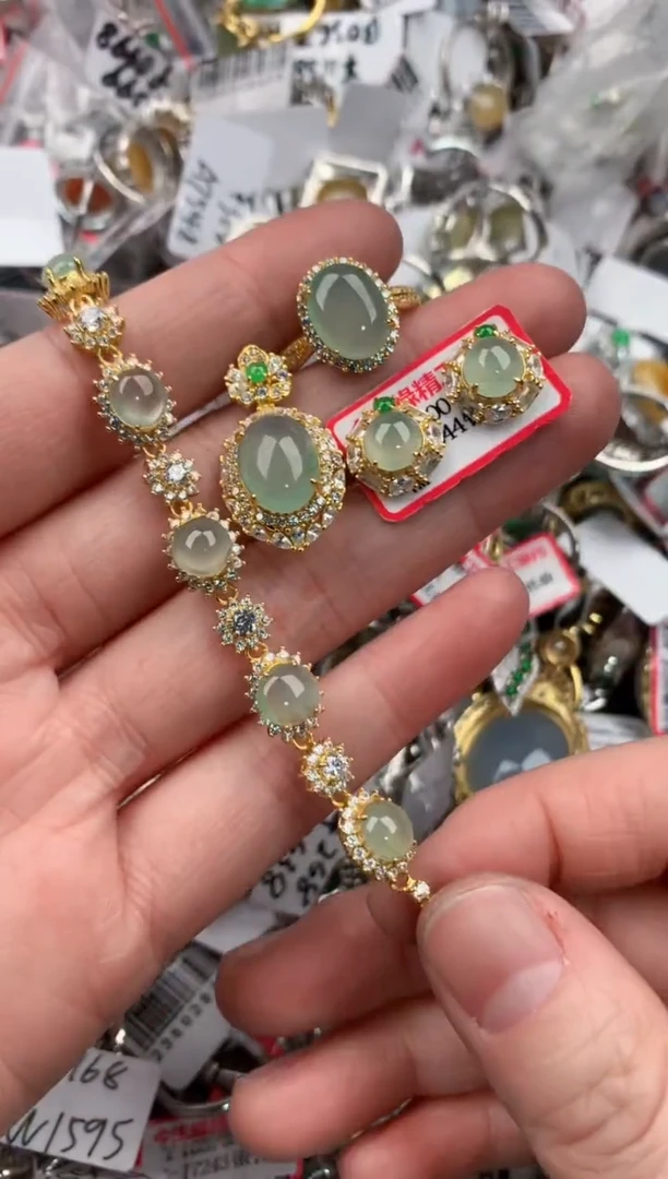 银S925镶嵌戒指翡翠999                 1