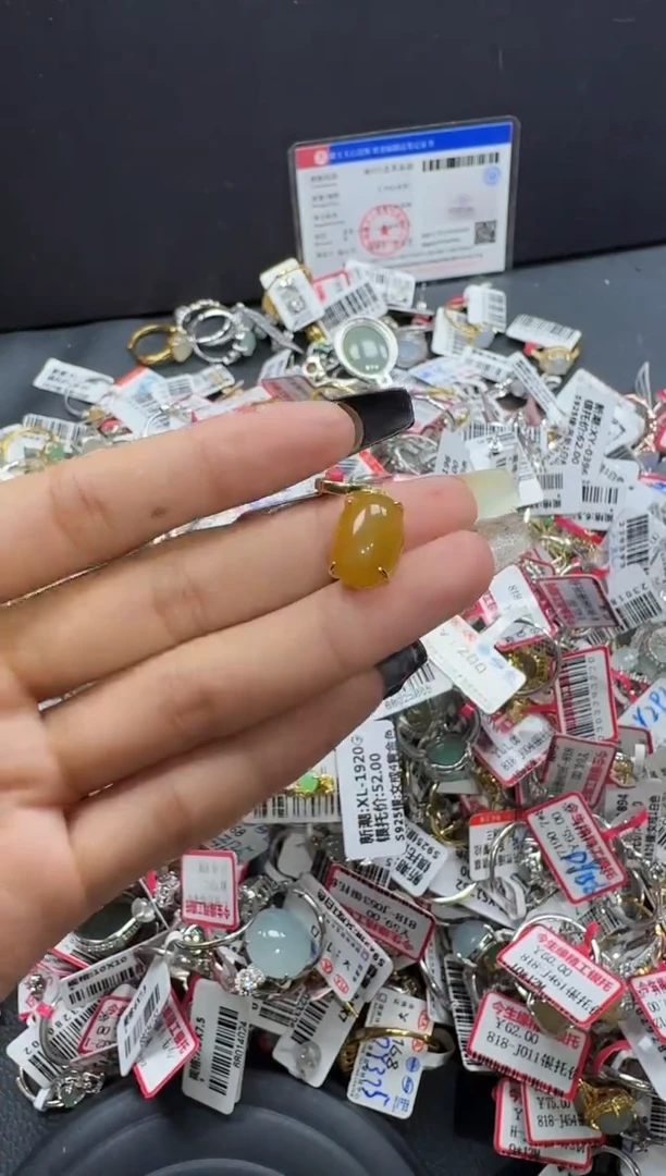 翡翠戒指银S925镶嵌戒指179
