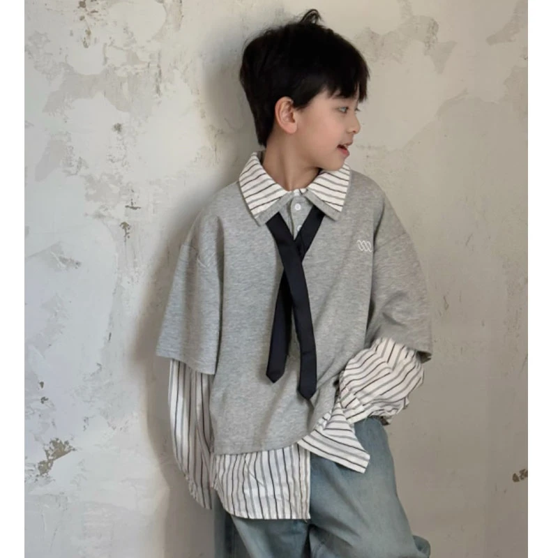 HK潮牌儿童长袖百搭卫衣男女宝2025春季大童上衣2518