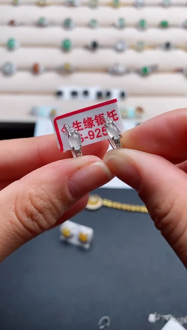 银S925镶嵌戒指翡翠555555+3