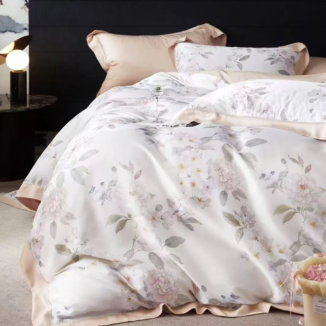 云染雾-米 大豆单人拼角100S兰精天丝夏被 单/双透气