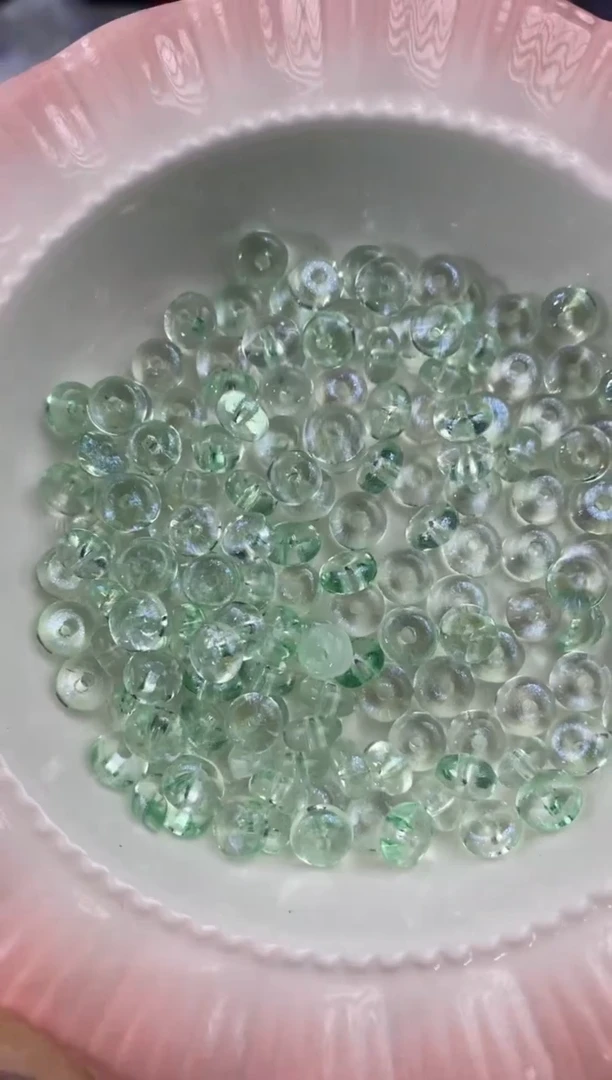 玻璃0829卡6透色算盘珠150颗仙女青