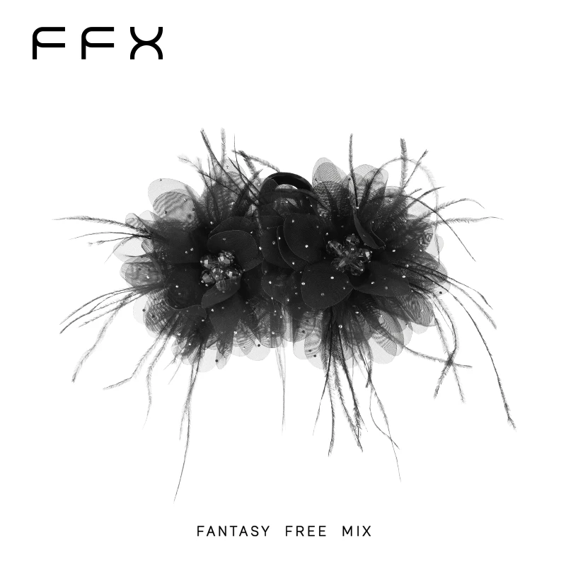弗弗西FFX【舞池星河】高级立体花片氛围感羽毛显发量抓夹