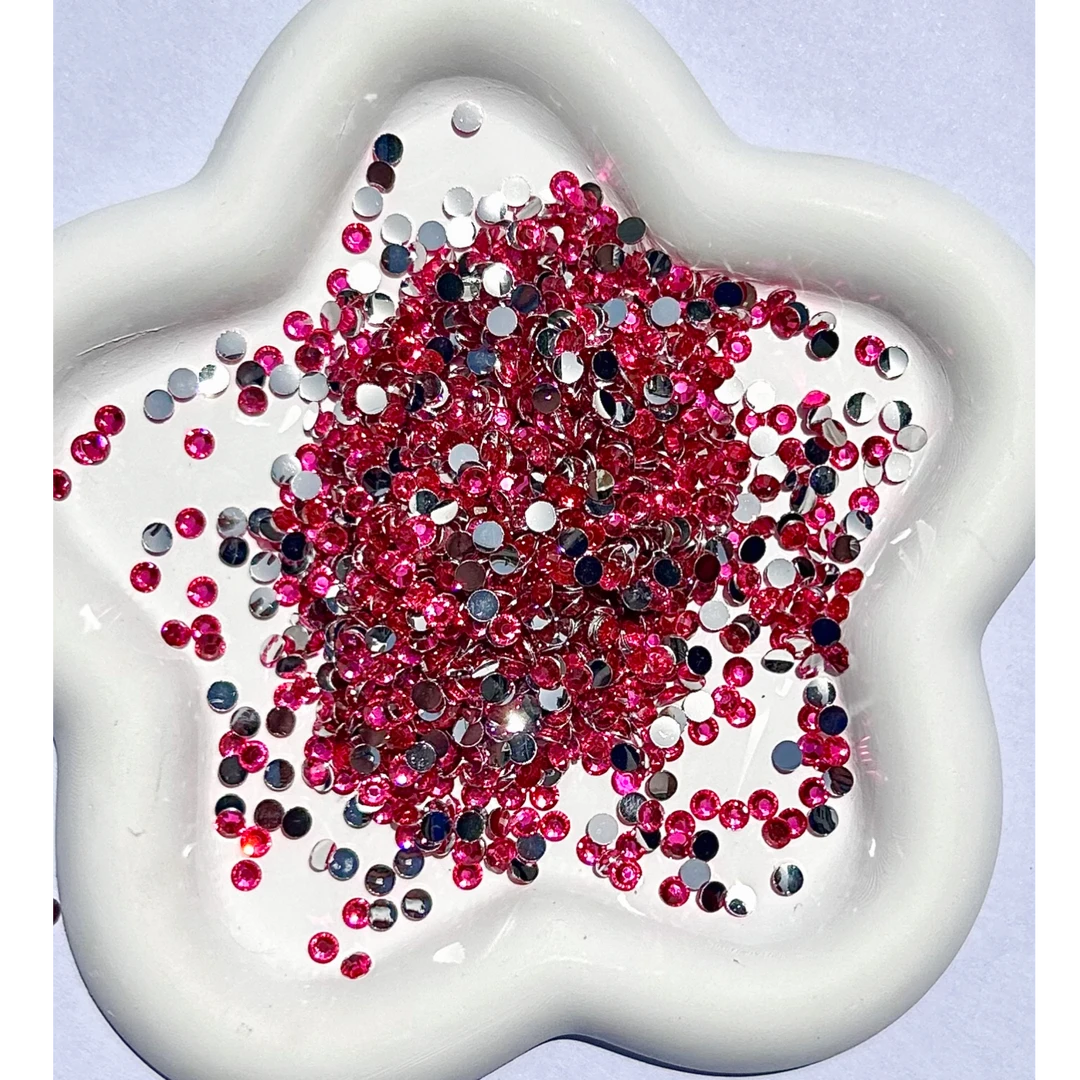 多巴胺炫彩镀底小圆钻diy美甲平底钻饰品