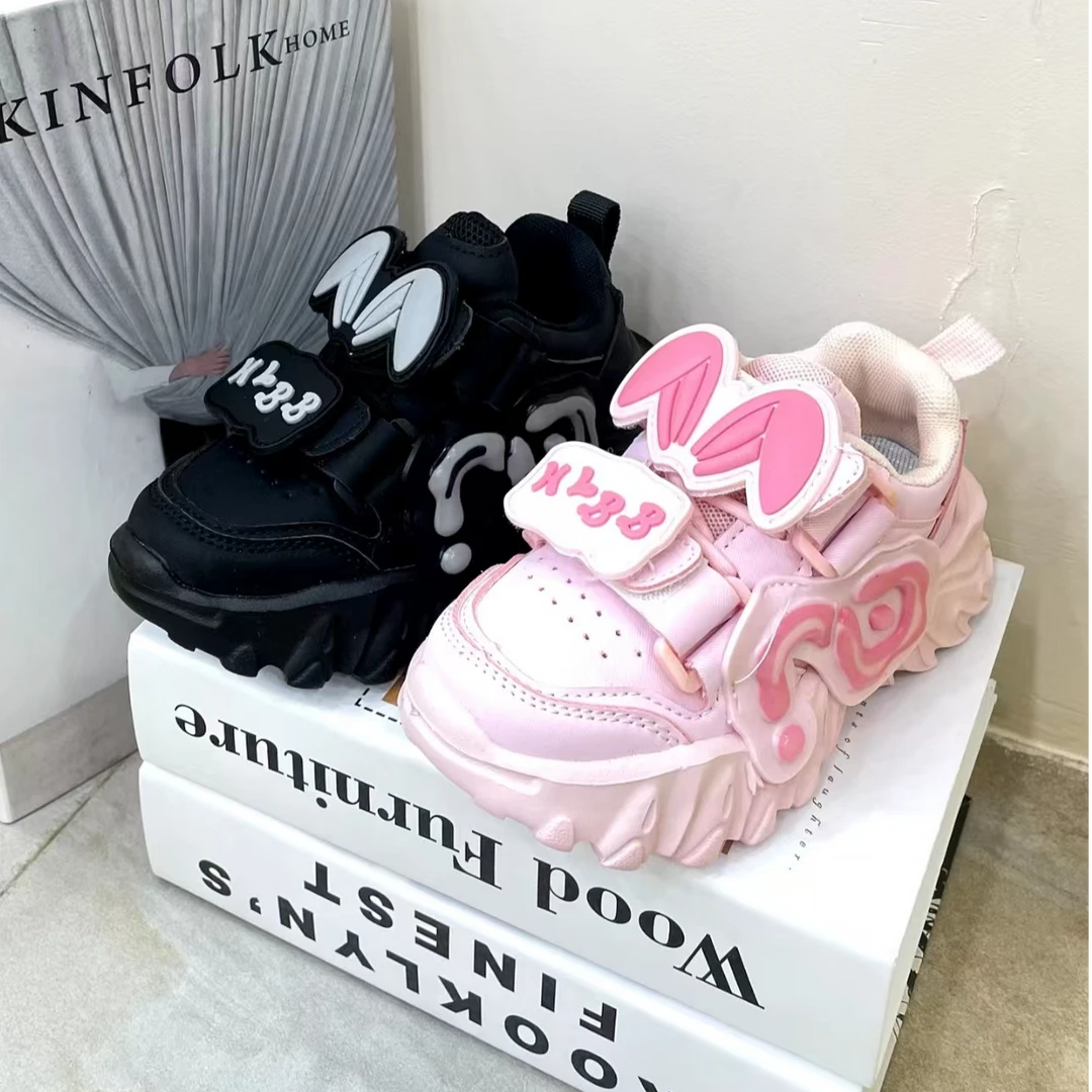 儿童新款男童轻便老爹鞋女童皮面防水运动鞋中小童休闲鞋2636