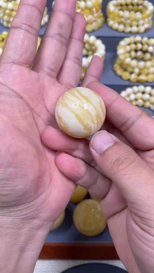 琥珀颈饰未镶嵌琥珀蜜蜡圆珠30mm