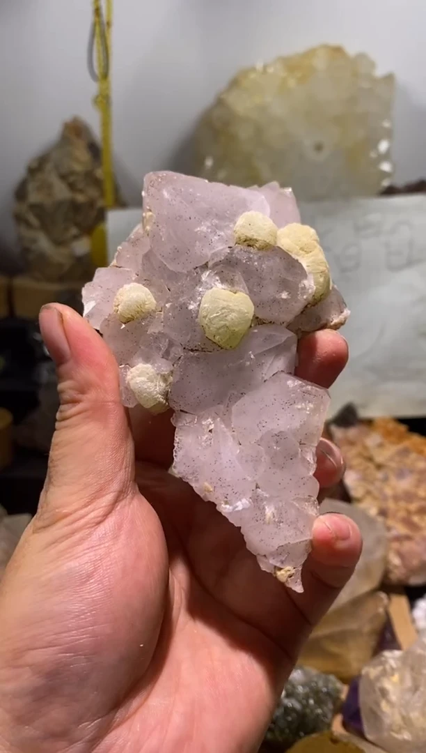 水晶珠宝半成品未镶嵌66号四川花园水晶+绿葡萄