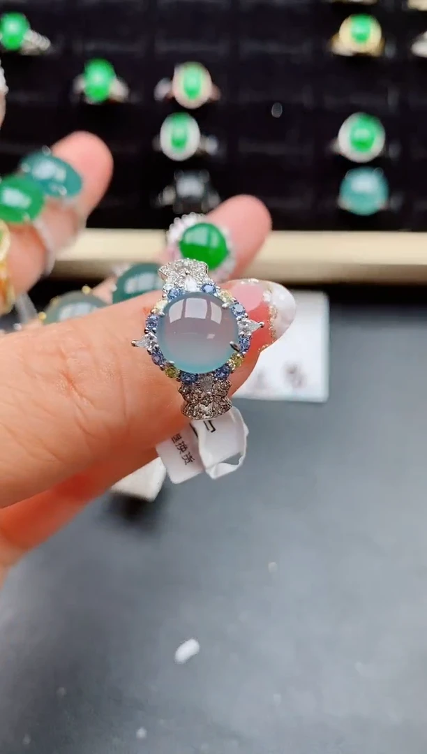 【闪购商品】翡翠戒指银S925镶嵌50800
