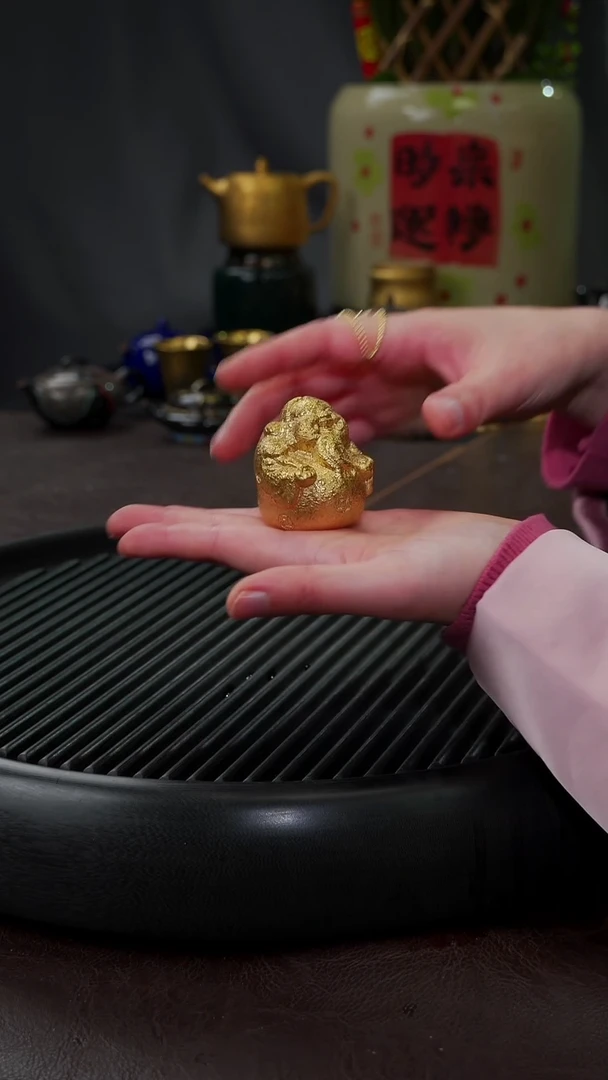 【闪购商品】杯【宜景窑鎏金】财神