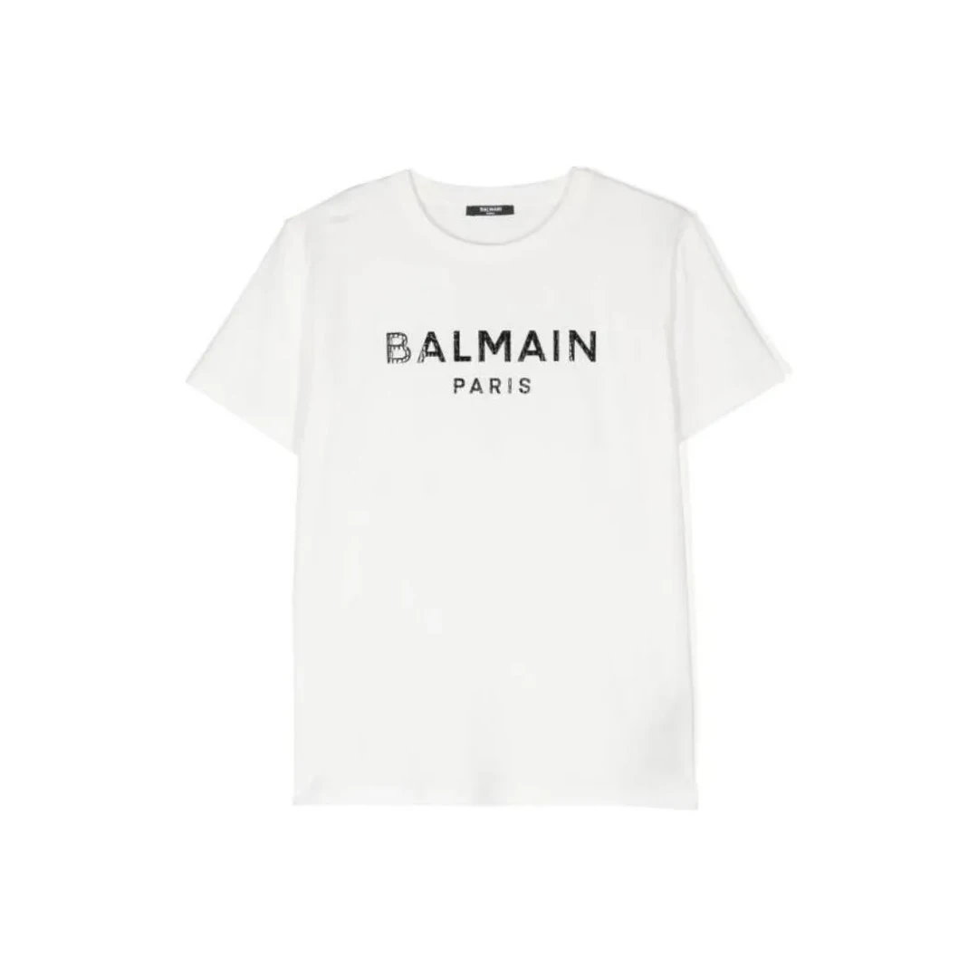 未使用 BALMAIN/巴尔曼 童装 纯色印花圆领套头短袖 鳄纹标 SS