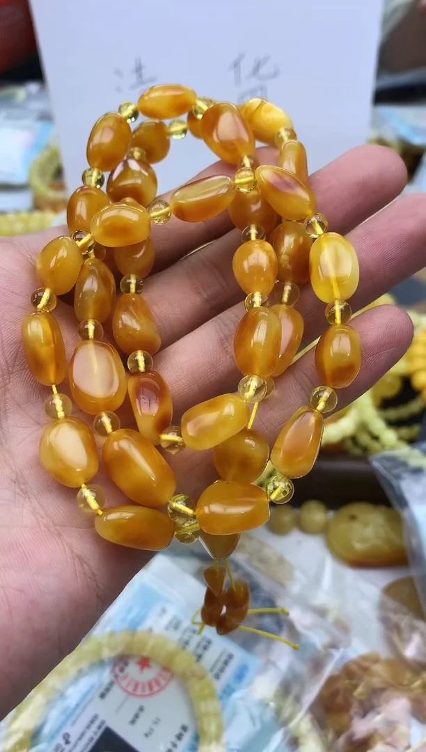 裸石蜜蜡未镶嵌链子卡12