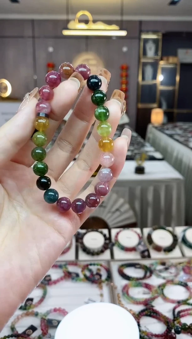 【闪购商品】碧玺单圈手串8mm+未镶嵌一物一证dan