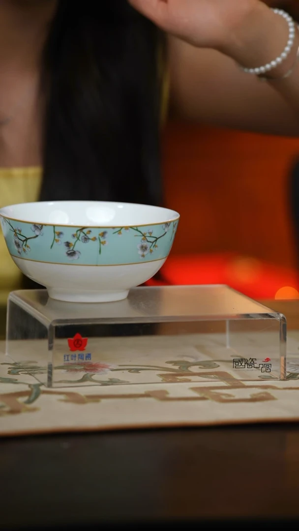 4个微瑕春意盎然6英寸面碗